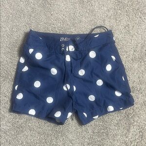 21men Navy and White Polka Dot Mens swim Shorts